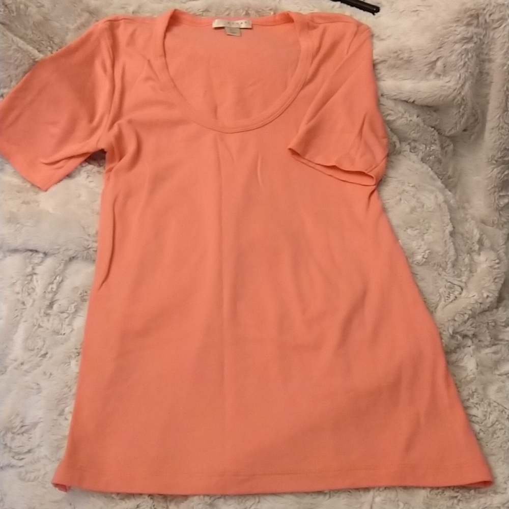 Kenar Orange-Salmon U-Necked T-Shirt